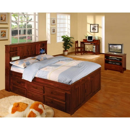 American Furniture Clics Full Sized Platform Bed With Bookcase American Furniture Clics Full Sized Platform Bed With Bookcase Headboard And Six Drawers Of Storage In