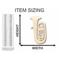thumbnail image 2 of Unfinished Wood Tuba Shape - Music - Craft - up to 46" DIY 14" / 3/4", 2 of 3