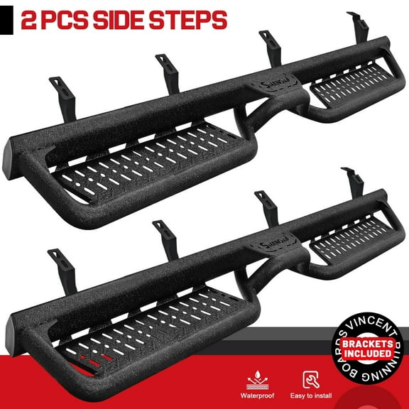 FOR 24-25 Toyota Tacoma Double/Crew Cab BDK Running Boards Nerf Bar Step BLK