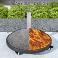 thumbnail image 4 of Base de Parasol de Patio Ronde Robuste de 44 Lb avec Roues, Support Lesté en Résine et Béton pour Poteaux de 1,3 Pouces/1,5 Pouces/1,9 Pouces, Design Tressé Noir pour Jardin, Terrasse, au Bord de la Piscine et Cour, 4 of 7
