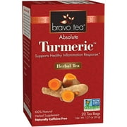 Bravo Tea Absolute Tumeric Caffeine Free Herbal Tea, Tea Bags, 20 Count, 1 Pack