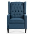 thumbnail image 6 of Hassch Tall Wingback Tufted Fabric Accent Chair, Vintage Club Seat Pushback Recliner Chair for Living Room (Blue), 6 of 10