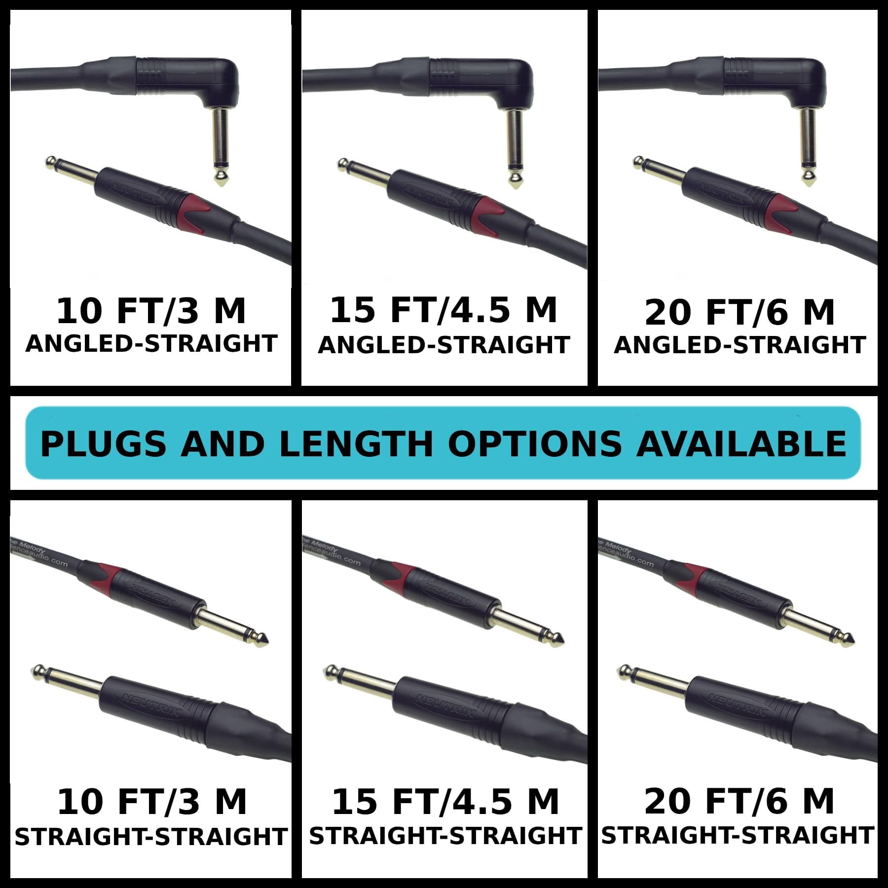 Evidence Audio The Melody Instrument Cable Straight to Straight Plugs 10 feet 3 m