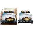 thumbnail image 4 of Juego de cama sólido con estampado , juego de cama para el hogar, patrón encantador con motocicleta 3 piezas 200x200cm amarillo Zulema funda nórdica funda de almohada, 4 of 7