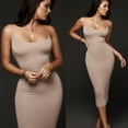 thumbnail image 4 of Douhoow Summer Women Bodycon Dress Slim Sleeveless V-Neck Dress Clubwear Pencil Dress, 4 of 6