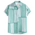 thumbnail image 5 of Mens Spring Summer Outdoor Shirts Short Sleeve Button Down Striped Shirts Lightweight Vacation Beach Shirt Mint Green XXL, 5 of 6