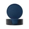thumbnail image 2 of Round Silicone Coasters Set of 6 with Holder, Thick Non-Slip Heat Resistant Cup Mat for Cold and Hot Drinks, Tabletop Protector for Home and Office Navy, 2 of 3