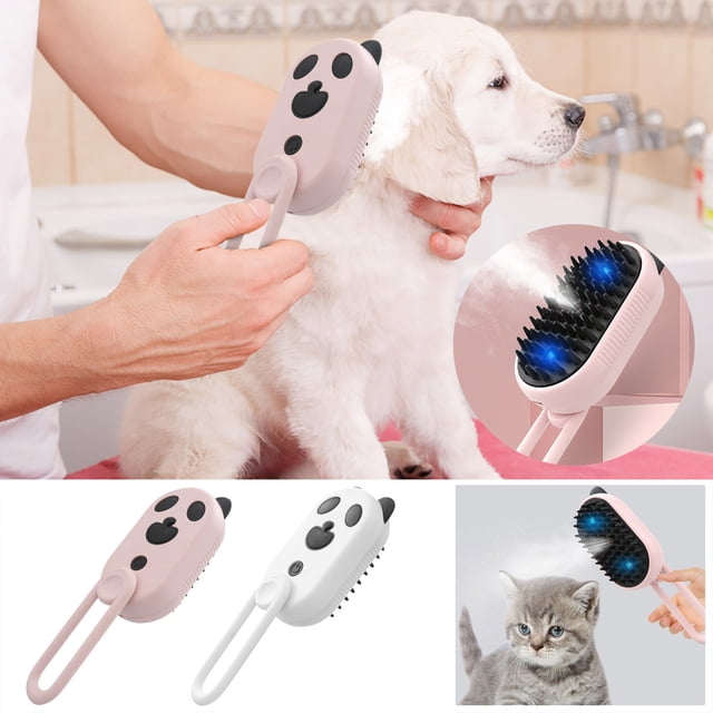 Cepillo de peluquería para perros y gatos – Cepillo en spray 3 en 1, peine masajeador para la caída de pelo, cerdas densas y suaves, fácil depilación y limpieza, agarre ergonómico y cómodo