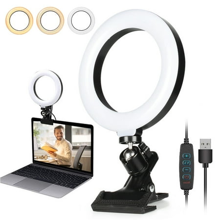 Image of 6 inch Ring Light Dimmable LED Ring Light Selfie Light Ring for Live Stream/Makeup/Photography 3 Light Modes