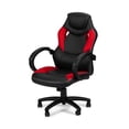 thumbnail image 2 of Poundex Chaise de Bureau en Faux Cuir Noir et Rouge, 2 of 7