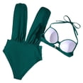 thumbnail image 3 of EYNMVR Womens Halter 2 Piece Push Up Swimsuit High Waisted Tummy Control High Cut Bikini Ruched Suspenders, 3 of 9