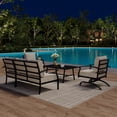 thumbnail image 2 of Gotland Metal Patio Furniture Set 5-Seat Modern Metal Bistro Set Outdoor Conversation Sets, 2 Piece Patio Rocker Chairs with Thick Cushion and Coffee Table for Garden Backyard Deck Lawn, Sand, 2 of 9