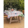 thumbnail image 3 of Outdoor Tablecloth with Umbrella Hole for Patio/Picnic/Party/Camping, Spring Waterproof Table Cloth Rectangle Table Cover Washable, Bicycles Leaves Butterfly Flowers Pink Buffalo Plaid (54"x 80"), 3 of 8