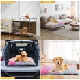 thumbnail image 3 of Reyox Large Dog Bed, 35 x 23 inch Fluffy Plush Dog Cage Bed, Washable Dog Mat with Non-Slip Bottom for Large and Medium Dogs,Rainbow, 3 of 9