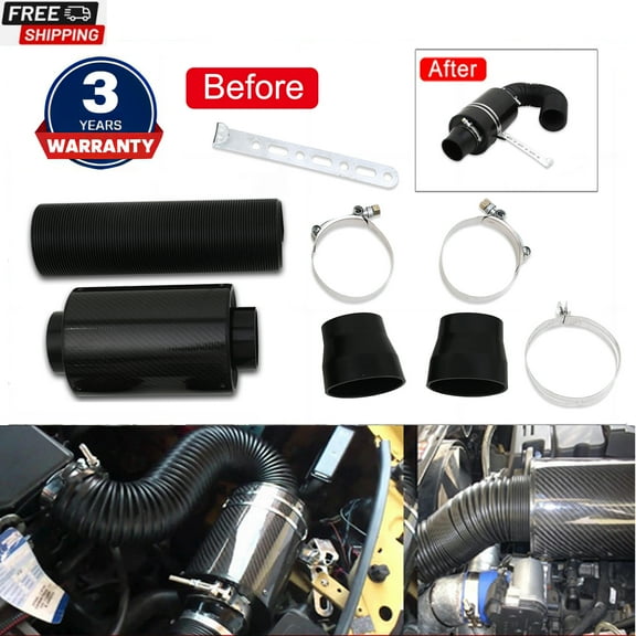 Baokaler Racing Air Filter Box Carbon Fiber Cold Feed Induction Air Intake Kit Universal