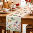 thumbnail image 5 of Pink Flowers Table Runner 120 Inches, Spring Floral Butterfly Elegant Pastoral Botanical Bed Runner Dresser Scarves Tabletop for Indoor Outdoor Parties/Ceremony/Banquet, 13"x 120", 5 of 8