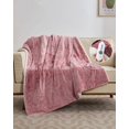 thumbnail image 4 of Ourlova Heated Throw Blanket Velvet Soft Fast Heating 4 Heat Levels 4H Auto Off Machine Washable OverHeat Protection 90x100 Inch Pink, 4 of 10