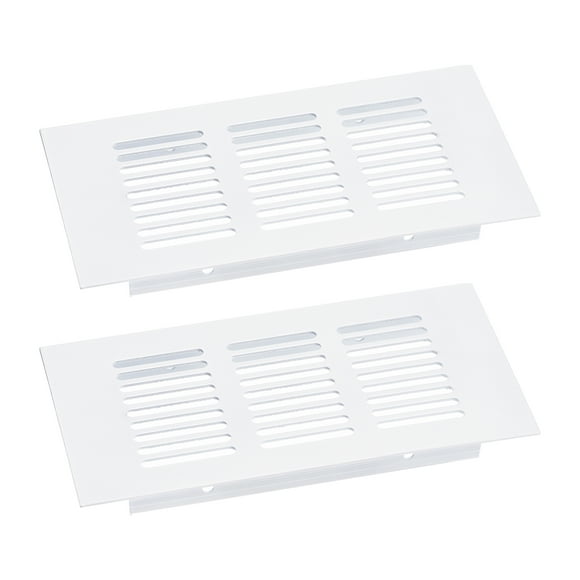 Unique Bargains Air Vents Cover, 2Pcs 150 x 100mm Aluminum Alloy Mesh Air Return Vent Cover, Louvered Ventilation Grille (White)
