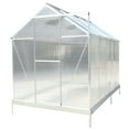 thumbnail image 2 of Olurrisa 6.3'*10.2'*7' Aluminum Greenhouse - Polycarbonate Panels, Ventilated Roof & Galvanized Base for Outdoor Gardening, Green, 2 of 8