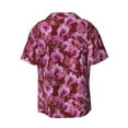 thumbnail image 2 of Xecao offers the Orchids Flowers for Men's Casual Short-sleeved Shirt, a button-up collared shirt with a pocket, perfect for beach vacations and yacht travel in the 4X-Large size., 2 of 7