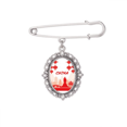 thumbnail image 1 of Red Outline Landmark China Brooch Pin Dress Shirt Shawl Clips, 1 of 3