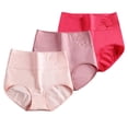 thumbnail image 1 of Paquete de 3 bragas de algodón para mujer, de cintura alta, para posparto, de cobertura total, suaves y cómodas., 1 of 8