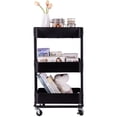 thumbnail image 2 of 3-Tier Rolling Utility Cart, Heavy Duty Organizer Storage Cart with Wheels, Office Laundry Kitchen Bathroom Cart with Handles, Easy Assembly, 2 of 9