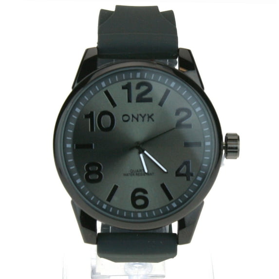Mens Simple Minimal Silicone Band Modern Round Analog Wrist Watch Grey