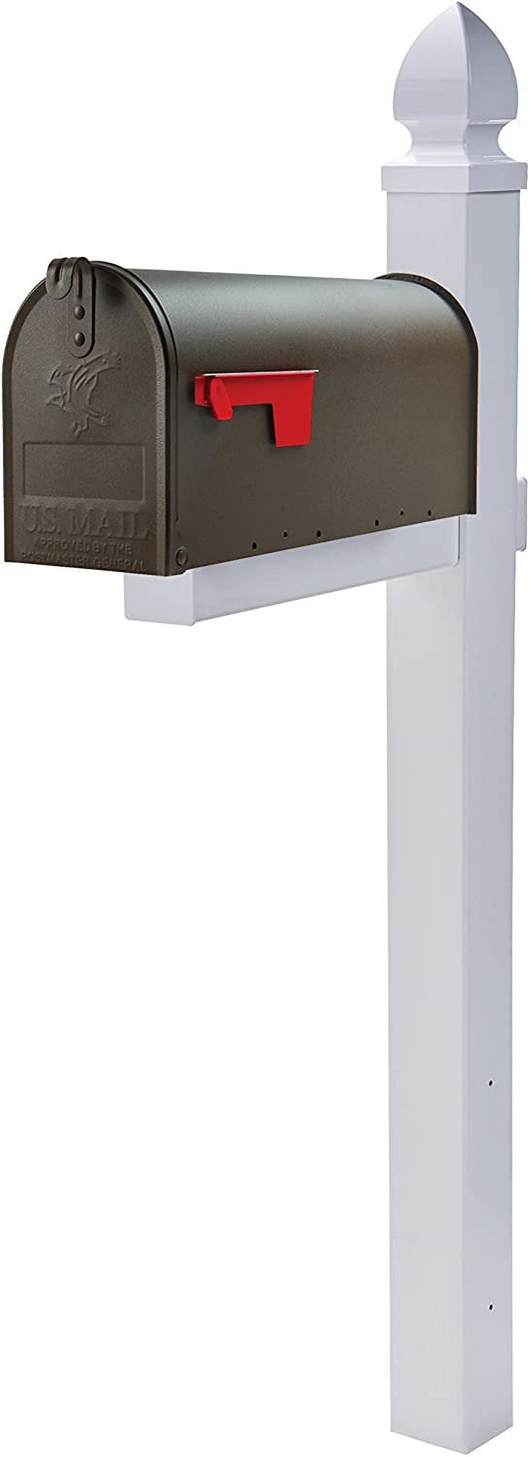 Gibraltar Mailboxes Elite Post-Mount Mailbox - Galvanized Steel, Rust Resistant - Bronze — Home & Garage Storage, Stackable Design
