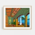 thumbnail image 2 of Mediterranean Balcony - Painting Architecture Coastal Tropical Scenic Seaside Art Deco Nautical Unframed Wall Art Print 22 x 28 inches, 2 of 6
