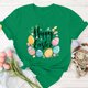 thumbnail image 4 of Mujeres de Manga Corta Tops Casual Nuevo Cuello Redondo Pascua, Ligera Camiseta de Poliéster Spandex, 4 of 4
