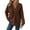 Coffee#009, variant on LTTVQM Women's Hoodies Knitted Casual Lightweight Long Sleeve Drawstring Fall Sweaters Loose Fit Button Down Sweatshirt Trendy V-Neck Blouses Pullover Orange L