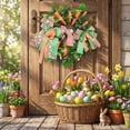 thumbnail image 3 of Wooowa Easter Carrot Bow Wreath, Spring Artificial Greenery Garland for Front Door, Wall, Window and Home Party Decor, 17.7 Inches, 3 of 5