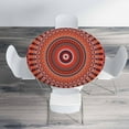 thumbnail image 4 of Mandala Round Table Cloth Luxury Ethnic Colorful Tribal Round Boho Floral Elastic Edged Table Cover Fade and Stain Resistant Table Cloths Easy to Clean Fits Tables 40-44" Diameter, 4 of 4