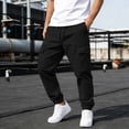 thumbnail image 2 of Hurxie Mens Cargo Pants Casual Joggers Hiking Pants Loose Straight Athletic Workout Sweatpants with Pockets Black,XL, 2 of 7