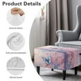 thumbnail image 6 of Xoenoiee Cherry Blossom Butterfly Print Jacquard Ottoman Cover Slipcovers Folding Storage Stool Furniture Protector Cover Soft Thick Rectangle Foot Rest Slipcover with Elastic Bottom, L, 6 of 7