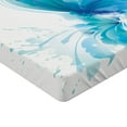 thumbnail image 2 of Ambesonne Watercolor Fitted Sheet, Butterfly on Flower, Full Size, Blue Sky Blue White, 2 of 3