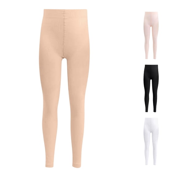XAOFW Girls Pants Solid Color Stretchy Slim Fit Straight Leg Dance Leggings Trousers For Kids Autumn Stylish Bottoms 3-4 Years