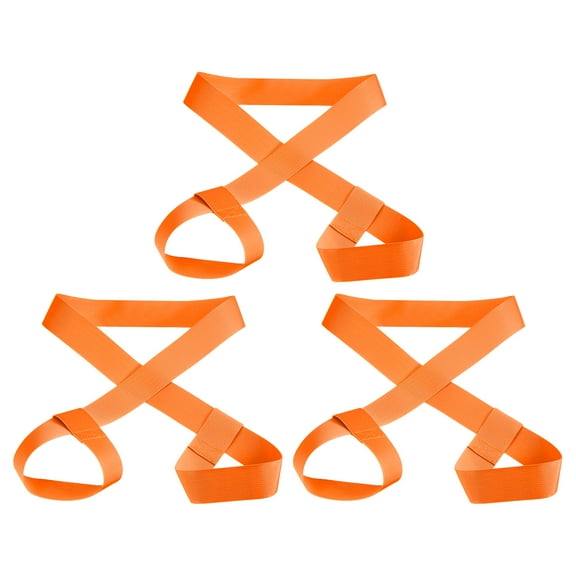 Uxcell 126cmx3.8cm Ski Carrier Strap, 3 Pack Snowboard Boot Carrying Strap Orange
