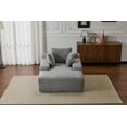 thumbnail image 6 of Oversized Chaise Lounge Chair Cozy Cloud Couch, Modern Plush Corduroy Upholstered Sleeper Sofa Daybed with 3 Throw Pillows & Wide Armrest for Living Room, No Assembly Required - Grey, 6 of 9