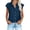 Dark Blue women denim crop top a1, variant on Women Collared Knot Front Crop Top Denim T Shirt Short Sleeve Button Down Casual Blouse Trendy Summer Tee for Party Vacation, Black 2XL