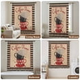 thumbnail image 5 of Vintage Coffee Semi Sheer Curtains Drapes for Living Room, Bedroom, French Doors Window 108 Inches Long, Farmhouse Red White Cups Black Plaid Rod Pocket Chiffon Curtain Drapery Voile Draperies Panel, 5 of 8