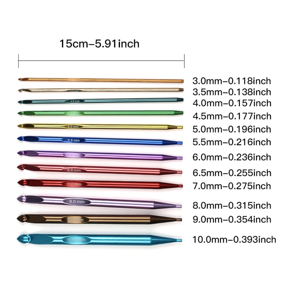 MOMOJIA 12pc Crochet Set Hook Ergonomic Handle Portable Storage Sewing Tool