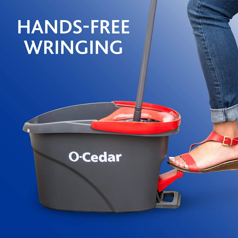 O-Cedar Easywring Microfiber Spin Mop, Bucket Floor Cleaning System, Red,  Gray & Pacs Hard Floor Cleaner, Crisp Citrus Scent 10Ct, Made With  Naturally-Derived Ingredients
