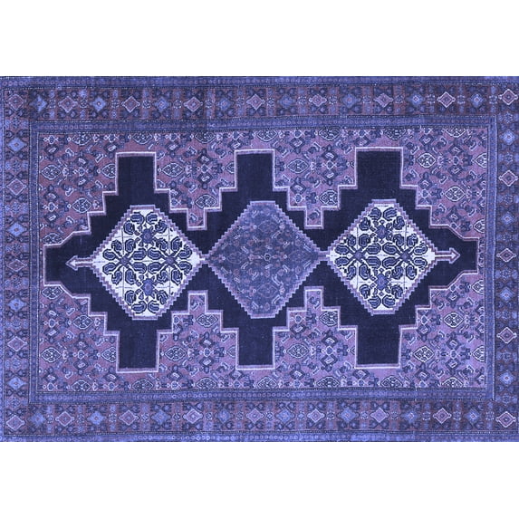 Ahgly Company Indoor Rectangle Persian Blue Traditional Area Rugs, 4' x 6'