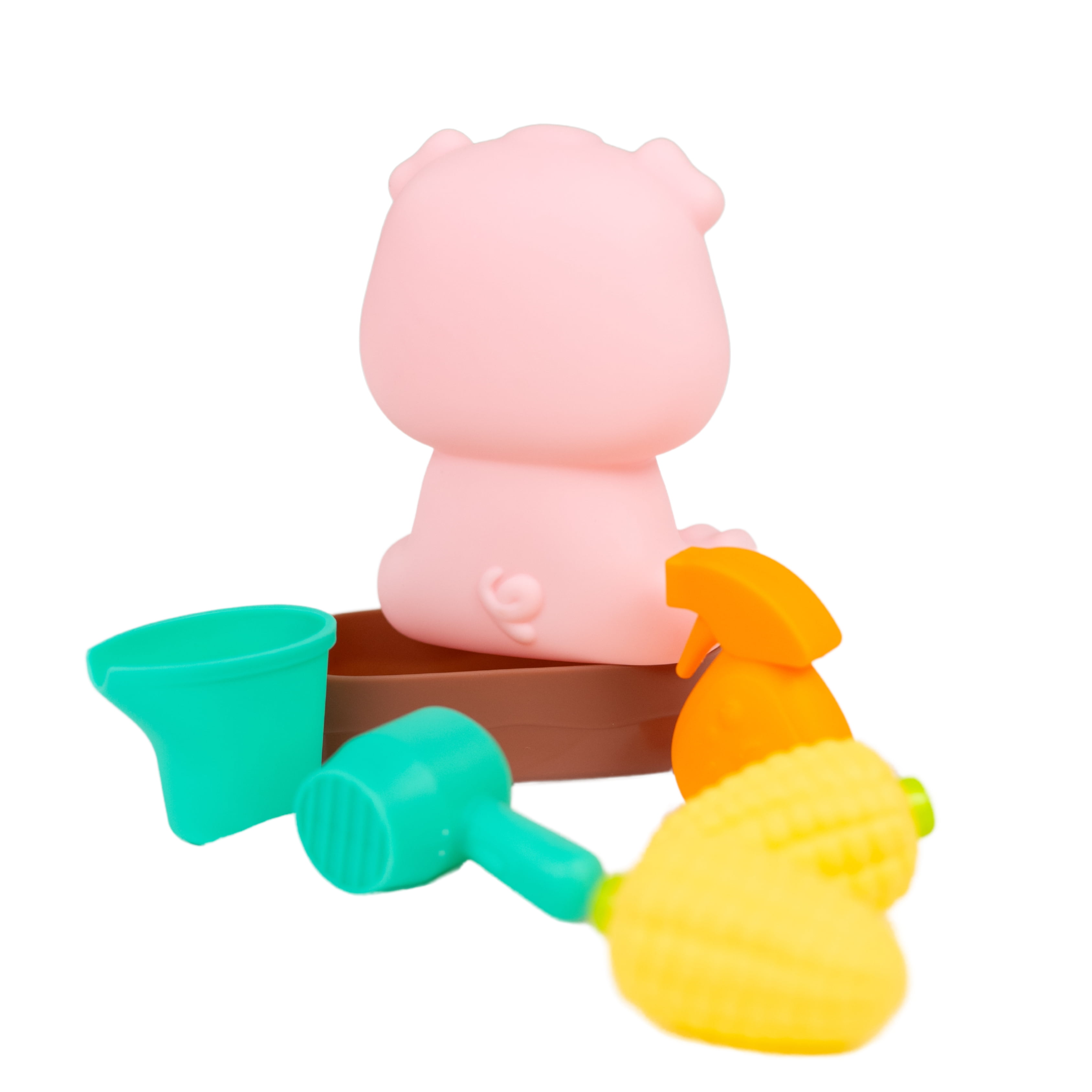 Kid Connection Mini Pet Pig Water Play Set with Color Changing Feature, 8 Pieces, Toddler Toys, Pink Color