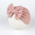 thumbnail image 6 of Otqutp Soft Hat for Toddler 0 to 3 Years Baby Boys Girls Stretch Solid Bow Breathable Hat Caps Headwear, 6 of 6