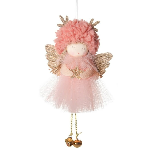 Adorno Navideño De Peluche Con Falda De Ángel, Colgante, Muñeca Mona, Regalo, Colgante Para Árbol De Navidad