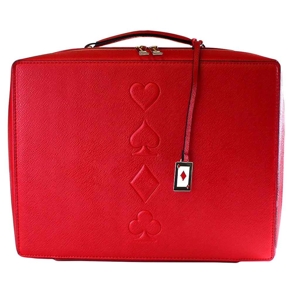 Estee Lauder Red w/Gold and Playing Cards Symbols Cosmetic Makeup Case Travel Bag Walmart.com