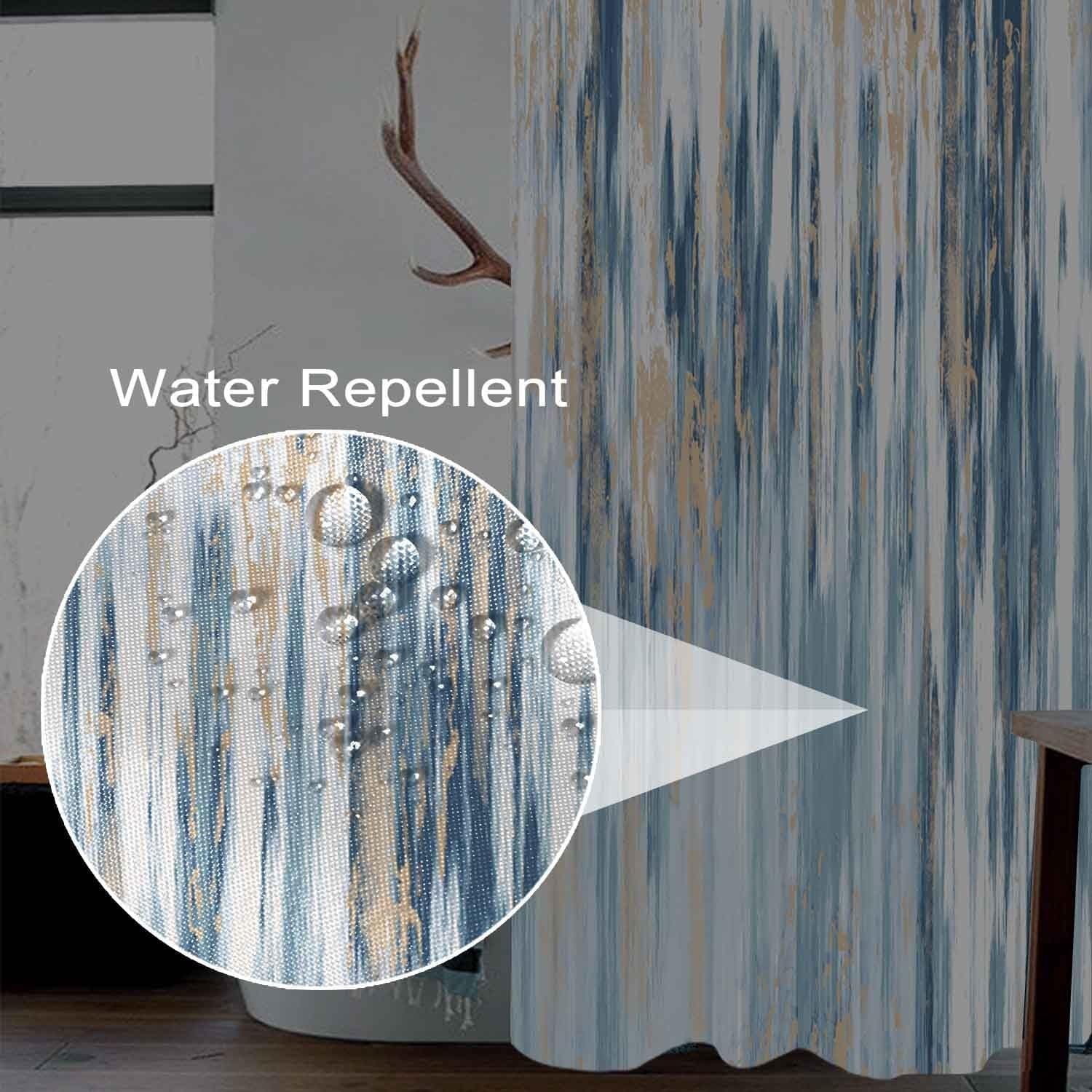 Yellow Shower Curtain for Bathroom Abstract Yellow Gray Watercolor Shower Curtain Set with Hooks Contemporary Oil Panting Fabric Waterproof Shower Curtains 72x72inches